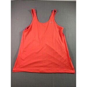 Under Armour Women’s Racerback Tank Top Orange Athletic Workout Gym Loose Fit M